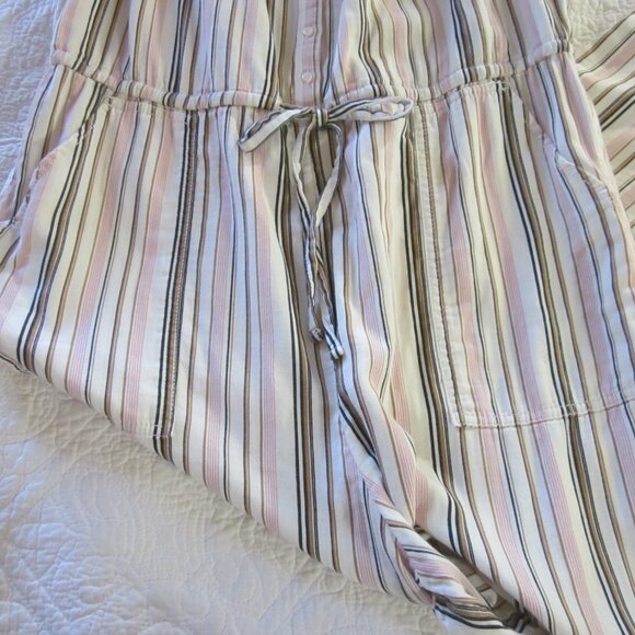 Old Navy Jumpsuit L Tall Striped Draw String Waist Linen Blend - Picture 4 of 8